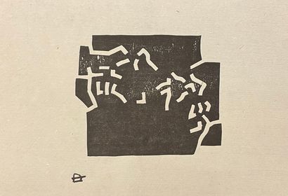 CHILLIDA (Eduardo). "Egokarri" (1968). Bois original tiré sur papier fin, monogrammé...