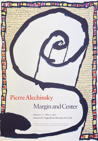ALECHINSKY (Pierre). "Michel de Ghelderode ou la Comédie des apparences" (1980).彩色石印海报，为他在蓬皮杜中心的个人展览制作。P.,...