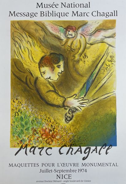 CHAGALL (Marc). "L'Ange du jugement" (1974). Affiche. Lithographie d'interprétation...