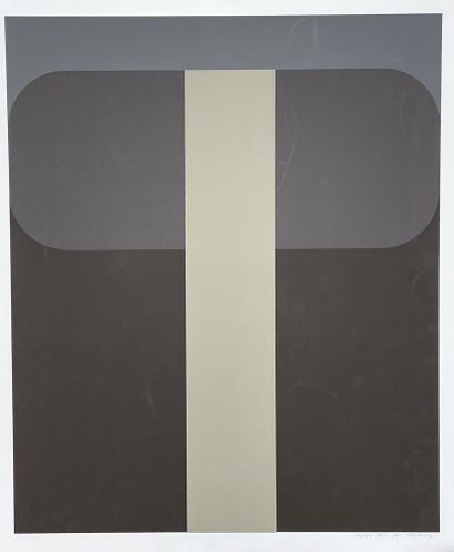 Abstraction géométrique.- 不同艺术家的7幅绢印画的会议（1970年代）。各种尺寸和条件。不错的套装。
