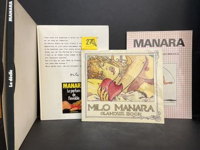 MANARA (Milo). Le Déclic.完整的版本。P., Albin Michel ; L'Echo des Savanes, 1984, 4°, 全黑布出版商，滑套。1/1000的编号本，特别装订，包括在Rives牛皮纸上的6色丝印，用铅笔注明理由并签名（散装板）./...