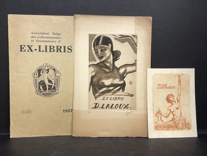 Ex-libris.- 格鲁厄尔（阿瑟）。"Ex Libris D.拉鲁"。原创水印版印在Rives牛皮纸上，仅19/20，并有铅笔签名。支架尺寸：25 x 16,5...