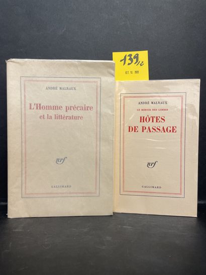MALRAUX (André). L'Homme précaire et la littérature.P., NRF, 1977, 8°, 330 p. br.第一版印刷了625份，1/455拱形牛皮纸，第2张纸，在170奥朗德/IDEM之后。Le...
