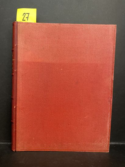 null 当代、文学和艺术画廊。每周回顾。巴黎，Ludovic Baschet，1876年和1877年，4卷合订本，用红色半鹿角胶装订（装订有缺陷，有摩擦的痕迹，缺失部分）。内页总体状况良好（有些边缘变色），没有损坏的照片，这很罕见。52幅肖像中的49幅（第2年下半年缺少朱丽叶-兰贝尔、奥克塔夫-弗耶和路易-菲格耶的肖像），照片粘贴在纸板上，由格卢皮尔、纳达尔（埃德蒙-德-龚古尔、蒂埃尔、桑、科佩）、卡尔亚特（左拉、莱塞普斯、雨果、甘贝塔、克莱尔蒂）、佩蒂（埃尔克曼-夏特安）等用摄影胶画绘制。附有艺术作品的大尺寸照片，贴有肖像和艺术作品的小照片，文字的传真，卡米尔-佩莱坦、弗洛尔-奥方的介绍性文本等。馆长，这个出版物的前两年一直出现在1884年。附有一卷背面注明日期为1885年的作品，包括无标题、无表格的13幅肖像画：皮埃尔-杜邦、鲍德里、杜福尔、德-马塞雷、普维斯-德-沙畹、昌西、塞古尔夫人、埃米尔-莱维、斯普勒、博纳西厄、阿尔塞纳-侯赛因、让-弗朗索瓦-米莱、马克-蒙蒂法德。大部分大型照片都是由卡亚特拍摄的。马克-德-蒙蒂法德（Marc...