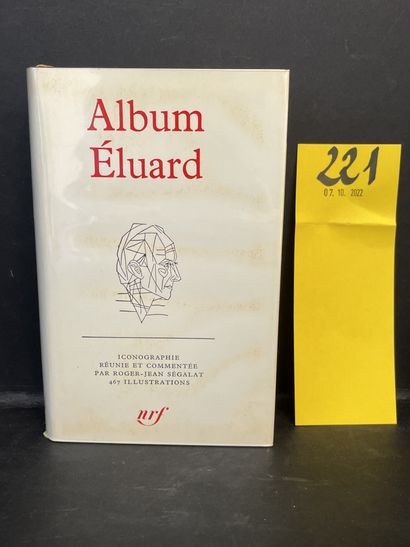 Album Eluard. P., NRF, "Bibl. de la Pléiade", 1968, in-12, ed. bindings, yellow,...
