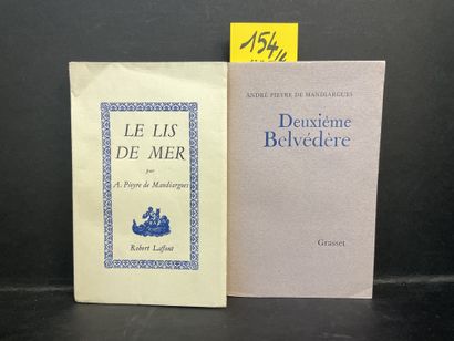 PIEYRE DE MANDIARGUES (André). Deuxième belvédère.P., Grasset, 1962, in-12, br. uncut...