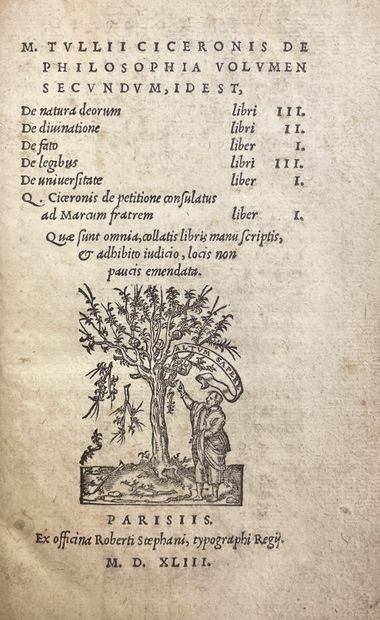 null 凿刻的边缘 - CICERON - M. Tullii Ciceronis de Philosophia volumen secundum, id est,...