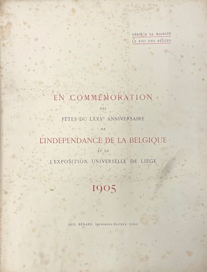 null 克诺普夫、拉森福斯、法布里...为纪念比利时独立75周年和列日世界博览会的庆祝活动。投资组合。Liège, Aug. Bénard, 1905, 宽页...