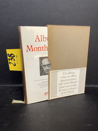 Album Montherlant. P., NRF, "Bibl. de la Pléiade", 1979, in-12, ed. bindings, yellow,...