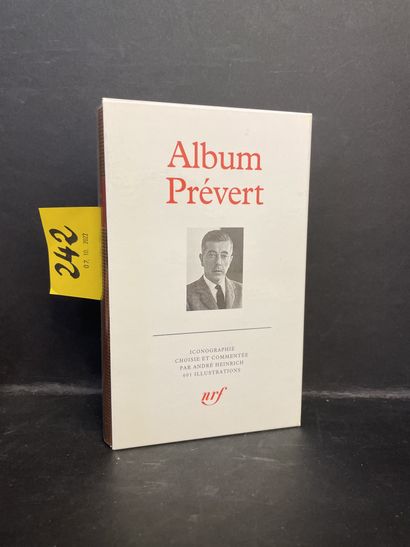 Album Prévert. P., NRF, "Bibl. de la Pléiade", 1992, in-12, ed. binder, rhodoïd,...
