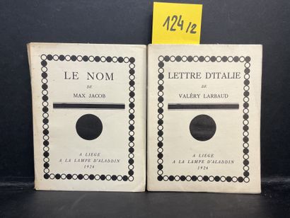 LARBAUD (Valéry). 来自意大利的信。Liège, La Lampe d'Aladdin, 1926, in-12, br. with full cover,...