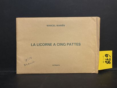 MARIËN (Marcel). La Licorne à cinq pattes. Extraits. Brux., A Bruit Secret, 1987,...