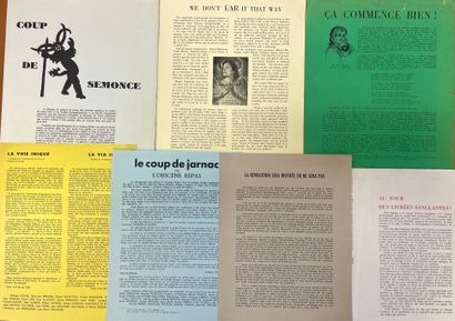Tracts surréalistes.- 一套用不同颜色的纸张印制的黑色传单。这些传单中包括："革命是受鼓舞还是不受鼓舞"。P.，1968年6月15日，1页。4°27...