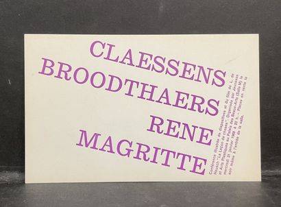 null "Claessens / Broodthaers / René Magritte"。马格利特与马塞尔-布罗代尔和鲍勃-克莱森斯的会议邀请卡，附有幻灯片和L....