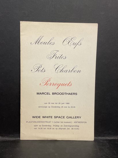 BROODTHAERS (Marcel). Moules Oeufs Frites Pots Charbon. Catalogue d'exposition. Antwerpen,...