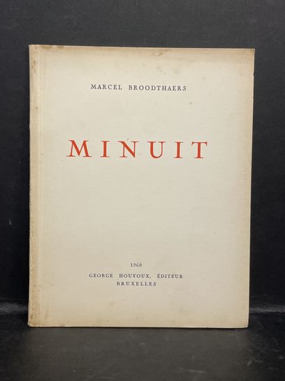 BROODTHAERS (Marcel). Minuit.Brux, Houyoux, 1960, 8° (21,5 x 17 cm), 22 p., uncut...