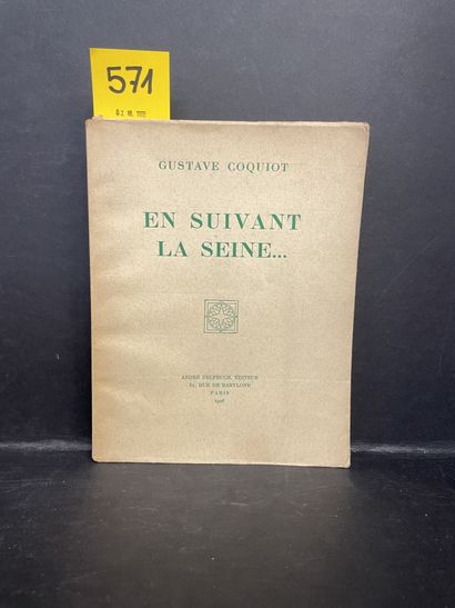 COQUIOT (Gustave). 循着塞纳河的方向...附有波纳尔、鲍里斯、波蒂尼、夏加尔（......）的未发表的画作。P., A. Delpeuch, 1926,...