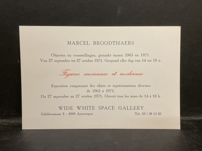 BROODTHAERS (Marcel). "Figures anciennes et modernes". Carton d'invitation pour son...