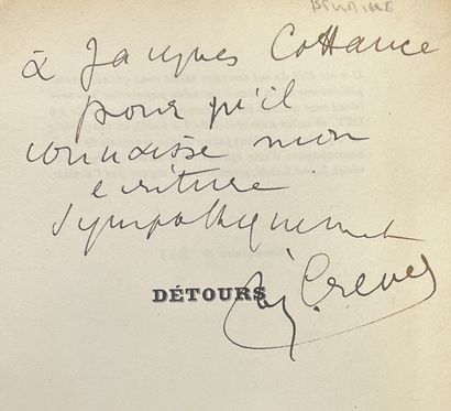CREVEL (René). 绕行。欧仁-麦克科恩的作者肖像，由G.奥贝尔刻在木板上。P., NRF, "Une oeuvre, un portrait", 1924,...