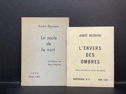 MAGRITTE.- BOSMANS (A.). Le Socle de la nuit.勒内-马格利特的封面画。Verviers, Temps mêlés, 1959,...