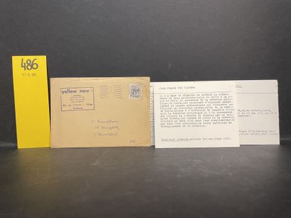 null 反收集的Schwind。展览。列日，Yellow Now，1971年，4张印刷的卡片装在1个贴了邮票的信封里，我们寄给Marcel Broodthaers。J.-P....