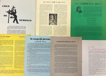 Tracts surréalistes.- 一套用不同颜色的纸张印制的黑色传单。这些传单中包括："革命是受鼓舞还是不受鼓舞"。P.，1968年6月15日，1页。4°27...