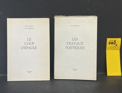 MAGRITTE (Paul). Les Travaux poétiques.Brux, [unedited], 1974, 8°, 111 p., br. uncut...