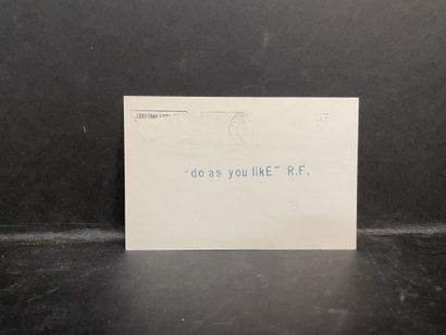 FILLIOU (Robert). "随心所欲"（1976）。纸板上的墨水印章。马斯特里赫特，VEC画廊Jan van Eyck学院，1976年，1张9.5 x...
