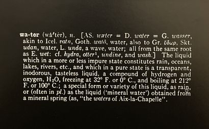 KOSUTH (Joseph). 关于水的笔记本 1965-66。纽约，Multiples，1970年，14块散板和1块折板，装在1个有标题的信封里，24 x ...