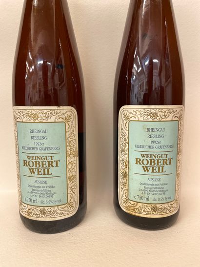 null "Kiedricher Gräfenberg Auslese, Riesling - Robert Weil" (1992). Two bottles,...