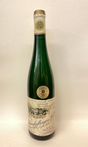null "Scharzhofberger Spätlese - Egon Müller (1988)。一瓶。完美的水平，胶囊完好无损，标签完好无损，清晰可辨。...