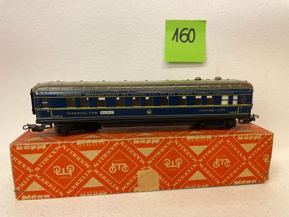 MÄRKLIN. "346/3J (4011)". Voiture-lit bleue CIWL avec éclairage et panneaux en relief....