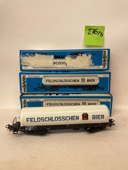MÄRKLIN. "4632". Lot de 3 grands wagons citerne SBB FELDSCHLÖSSEN pour le transport...