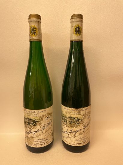 null "Scharzhofberger Spätlese - Egon Müller (1990)。两瓶。一个有良好的水平，一个有完美的水平。胶囊完好，标签...