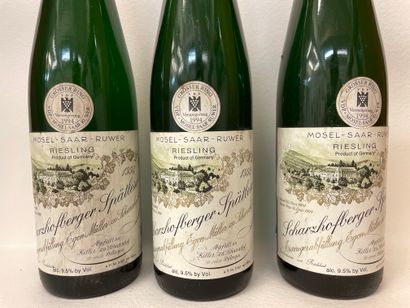 null "Scharzhofberger Spätlese - Egon Müller (1993). Three bottles. Good levels,...