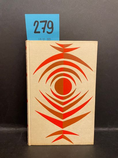 FARGUE (Léon-Paul). Diners de lune.P.，NRF，1952年（书脊上为1953年），12开本，出版商的精装本，按照马里奥-普拉西诺斯的设计进行装饰。第一版在牛皮纸上印刷了750份（Huret,...