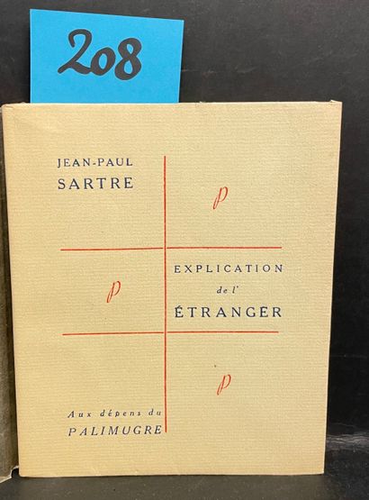 SARTRE (Jean-Paul). 对陌生人的解释。S.l., Aux dépens de Palimugre, (1946), booklet in-12,...