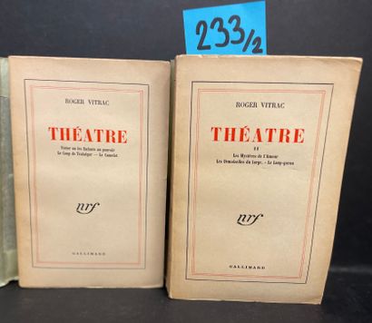 VITRAC (Roger). Théâtre. P., NRF, 1946, in-12, br. (dos bruni). Exemplaire du service...
