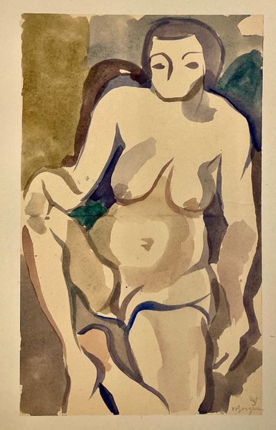 null 约根森（Waldemar）。"裸体和其他"。一套19幅水彩画，粘贴在纸或纸板上，其中大部分都有签名。各种尺寸。瓦尔德马-约根森（1879-1929）曾在哥本哈根美术学院学习，然后去了意大利，最后在法国定居。他在1906年的秋季沙龙上被录取，在La...