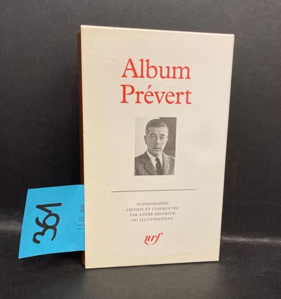 Album Prévert. P., NRF, "Bibl. de la Pléiade", 1992, in-12, rel. édit., rhodoïd,...