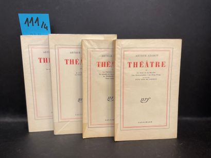 ADAMOV (Arthur). 剧院。P., NRF, 1953-1968, 4 vol. in-12, br. uncut.第一版。1/35（或1/45）的...