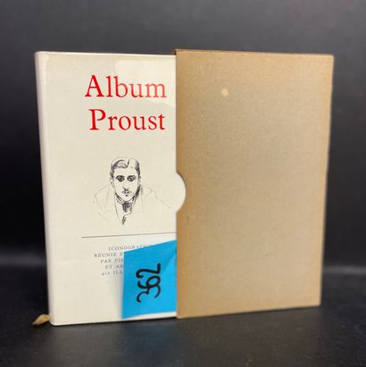 Album Proust. P., NRF, "Bibl. de la Pléiade", 1965, in-12, ed. bindings, yellow,...