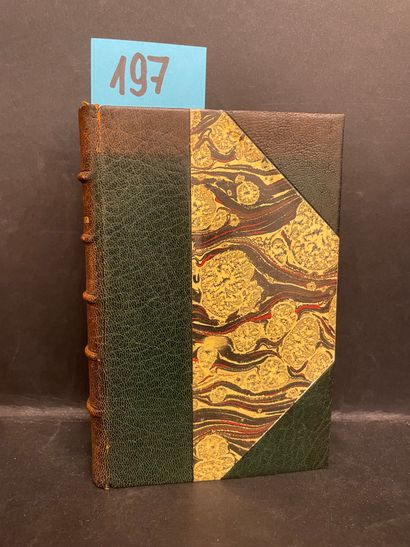 RENARD (Jules). L'Ecornifleur.P., Ollendorff, 1892年，12开本，绿色半马洛金，带角，书脊上有5个神经，作者、标题、年份和头部镀金，封面和书脊保守。（书脊均匀褪色，神经轻微摩擦）（装订时署名Dubois...