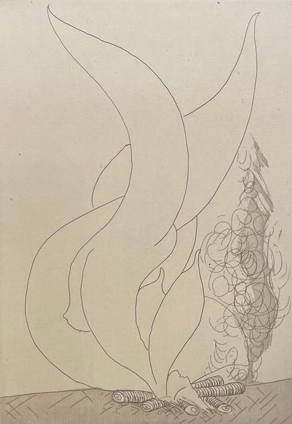 null 多明戈斯-甘佐（罗伯特）。Domaine.插图为奥斯卡-多明戈斯的8幅原始蚀刻画。P.，[为作者和艺术家，Impr.Durand]，1942年，小4°...