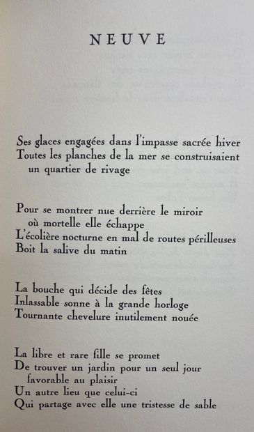 ELUARD (Paul) et CHAR (René). 两首诗。P.，Jean Hugues，1960年，大8开本，软封面，有衬垫的盒子。封面装饰有勒内-夏...