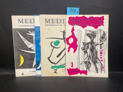 "Medium". Communication surréaliste. N° 1-4（新系列）。导演：让-舒斯特。P.，1953年11月至1955年1月，4册...