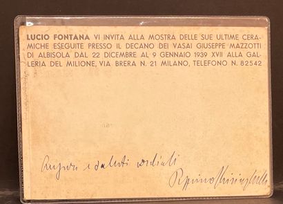 FONTANA (Lucio). 1938年12月22日至1939年1月9日在米兰的Galleria del Milione举办的由陶艺家院长Giuseppe Mazzotti...