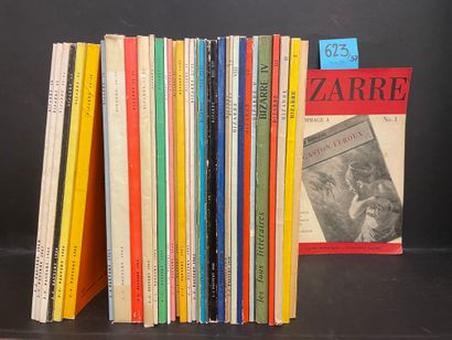 "Bizarre". 期刊杂志。第1和2期（1953年），以及从第1期（新系列，1955年5月）到第46期（1968年3月），即48期（包括11期双月刊），共37大8卷。这个基本评论的绝对完整的集合，前两期由Losfeld出版，然后由Pauvert出版新系列。附有奎诺撰写的罕见的补编...