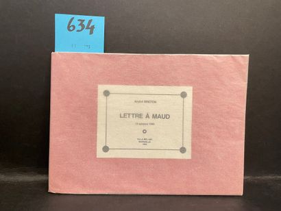 BRETON (André). 给莫德的信，1940年10月13日。马赛，Villa Bel-Air，1989年，12开本，单页，粉色封面填充。 第一版印了49...