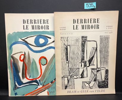 null 范维德--"镜子背后"。N° 11/12.布拉姆和盖尔-范维尔德。P.，Maeght，1948年，双开本，单页，封面有插图。第一版附有2幅Geer van...